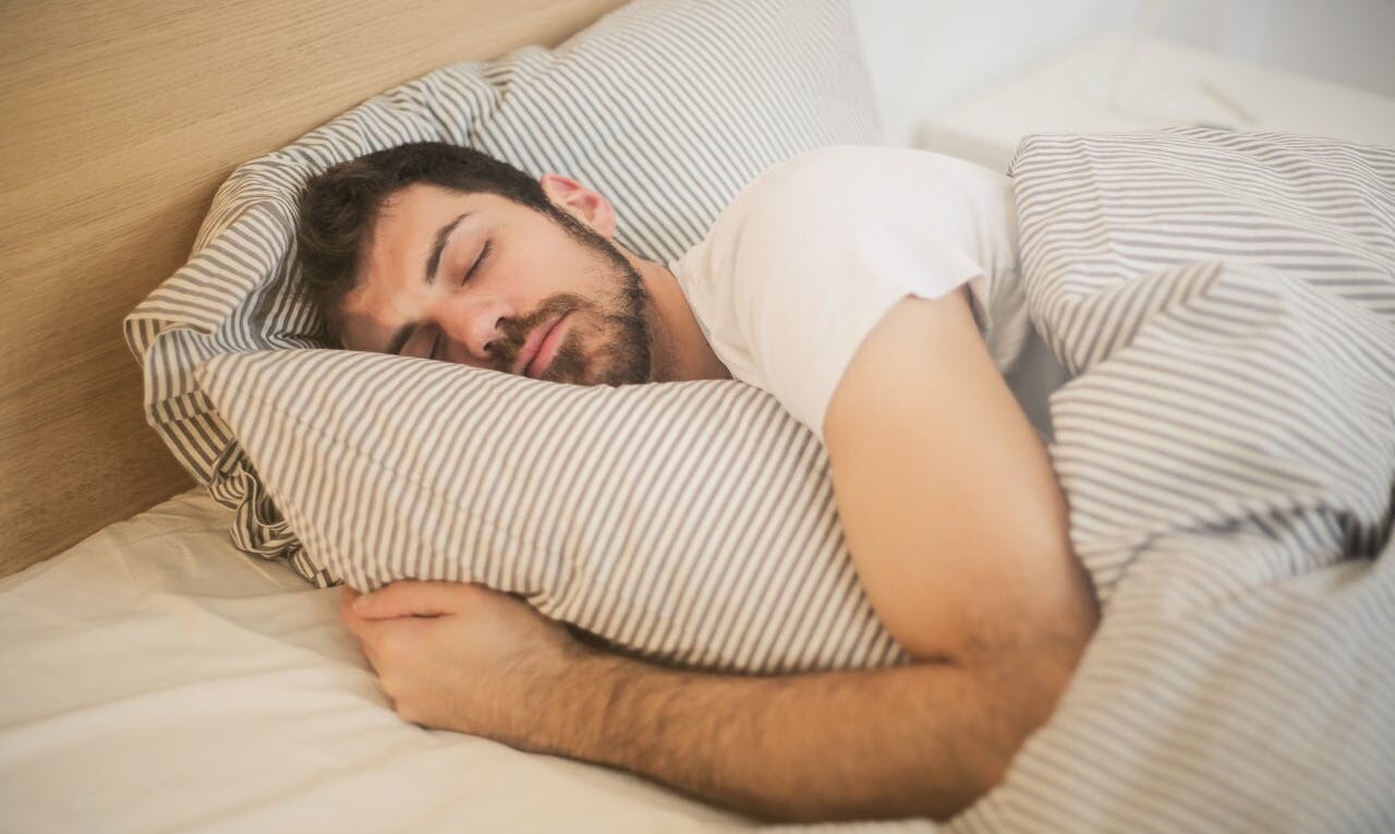 Person sleeping peacefully healthy sleep quality